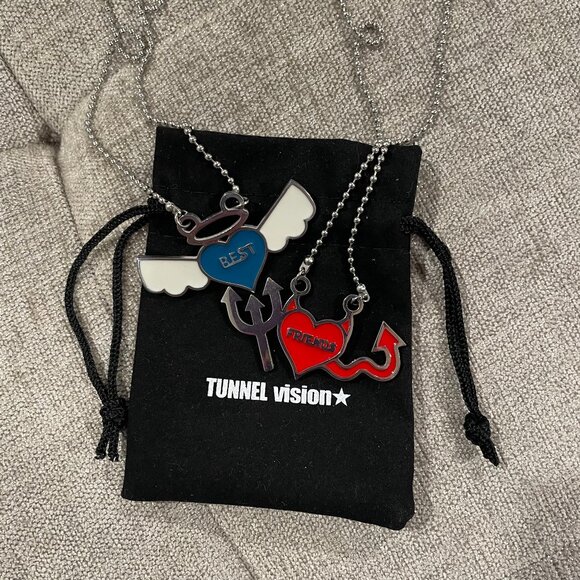 SOLD Best Friends Steel Necklace Set - Picture 2 of 4